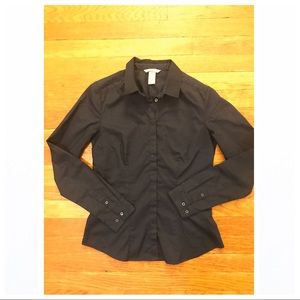 H&M Navy Blue Button Down Collared Shirt